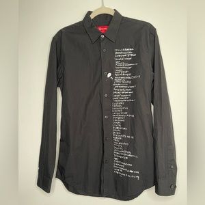 SUPREME X BASQUIAT BLACK BUTTON UP SHIRT SIZE M